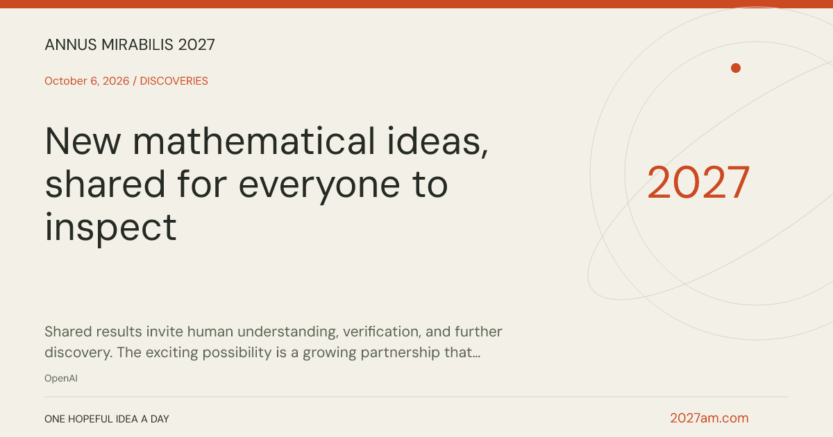 Sharing card: New mathematical ideas, shared for everyone to inspect