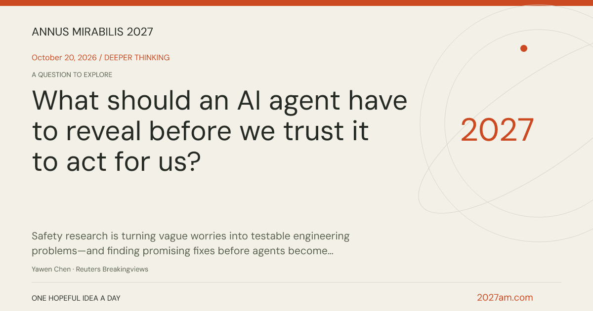 Sharing card: What should an AI agent have to reveal before we trust it to act for us?