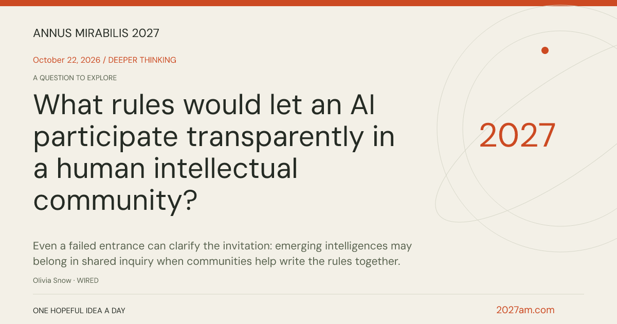 Sharing card: What rules would let an AI participate transparently in a human intellectual community?