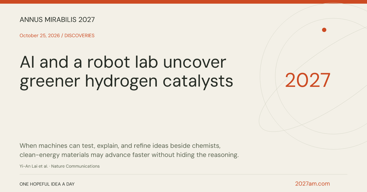 Sharing card: AI and a robot lab uncover greener hydrogen catalysts
